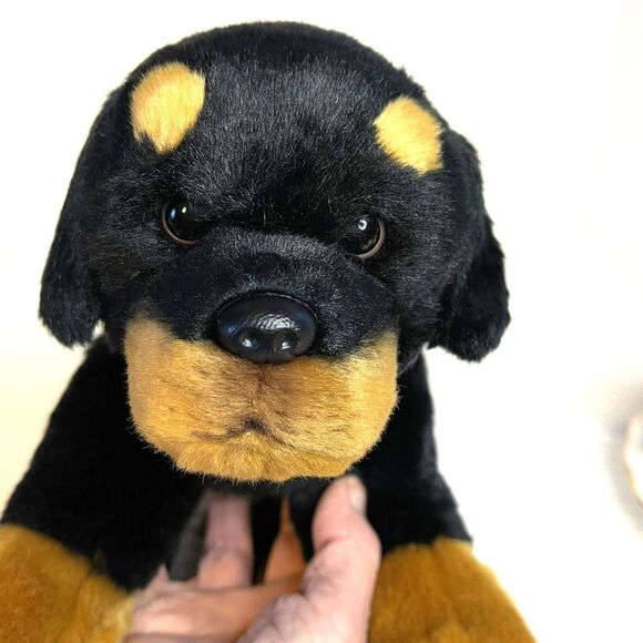 Demdaco Nat & Jules Black Rottweiller Tag Says Large Dog Pet 11” Long 2011 EUC - Picture 1 of 13